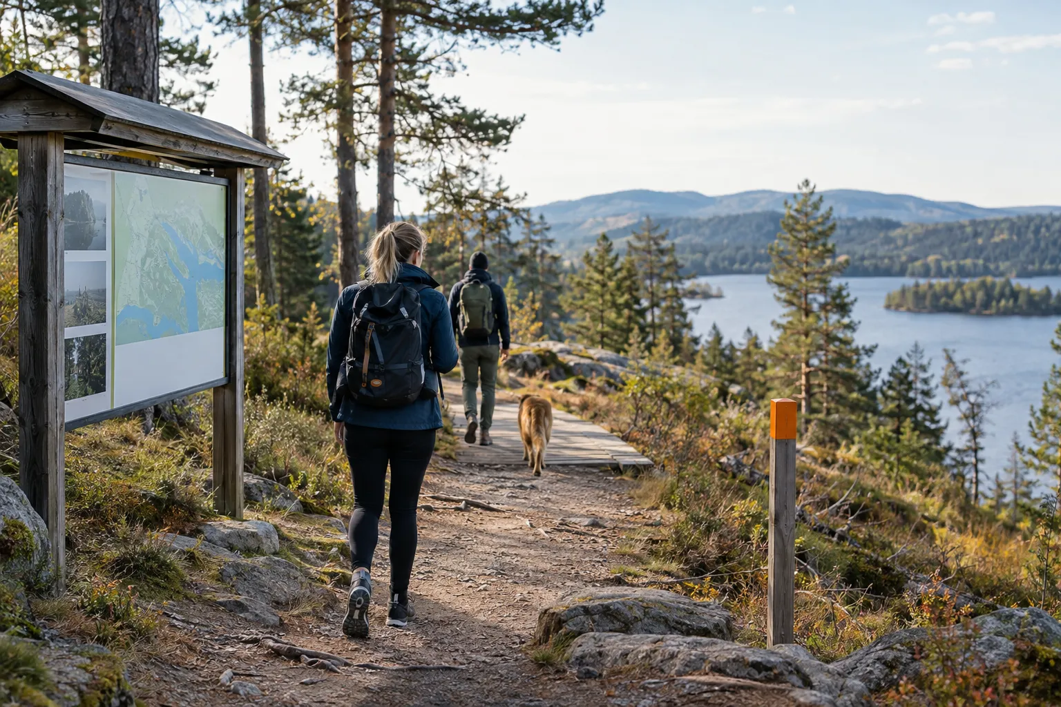 Turgåere på en sti i et naturreservat