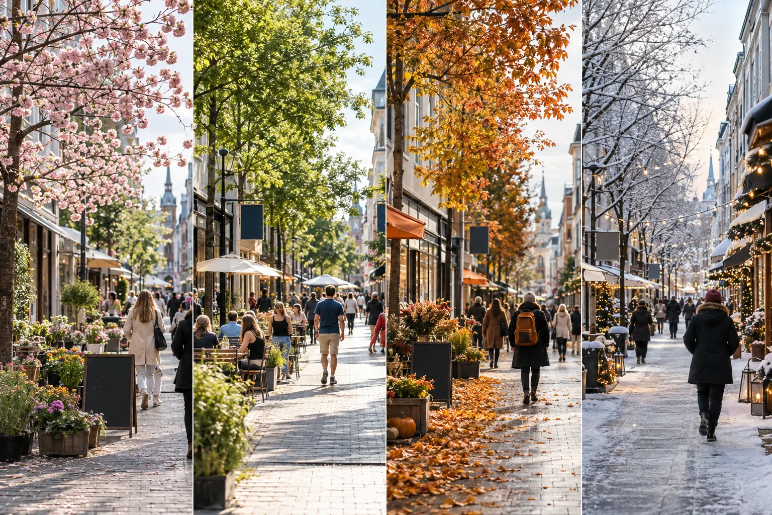 Den samme handlegaten vår, sommer, høst og vinter